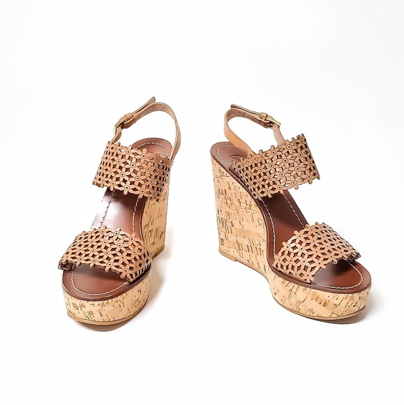 Tory Burch Shoes - Tory Burch Daisy Leather Wedge Sandal Size 7